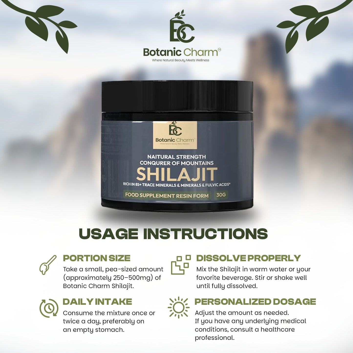 Botanic Charm Premium Shilajit Resin – 30g 🌿